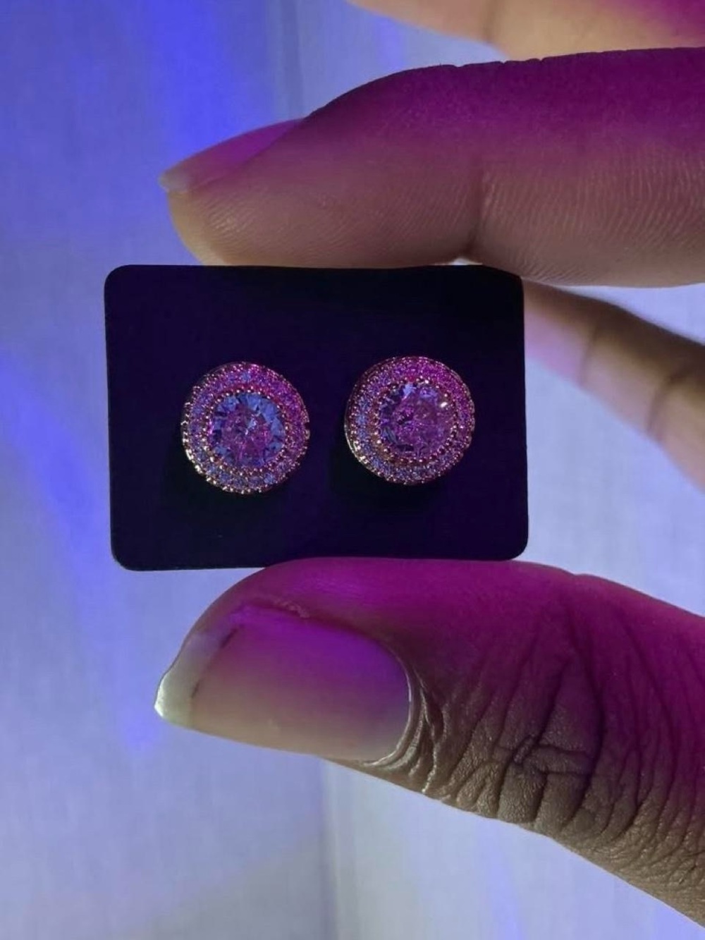 Classic Round Crystal Halo Stud Earrings